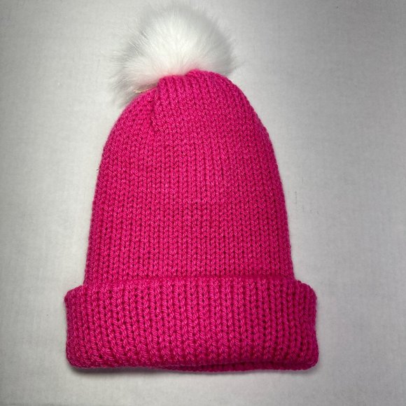 Trend + Relic by Julie Norkus | Pink Knit Beanie w/ Pom | One Size - Picture 2 of 3
